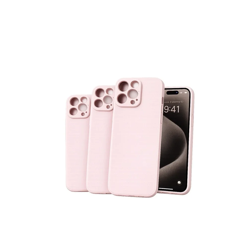 Set‎ of 3 iPhone 15 Pro Max Liquid Silicone Cases Pink Slim Cover